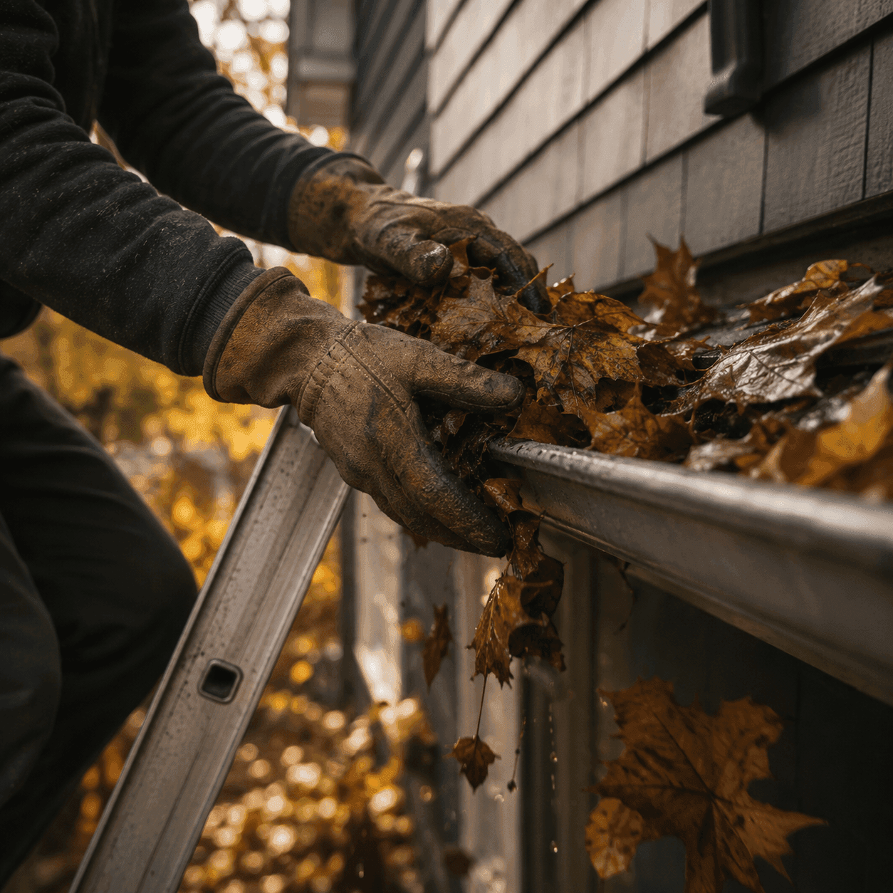 Autumn cleanup — landscaping