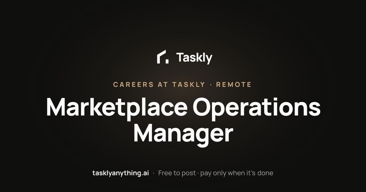 Marketplace Operations Manager — Remote (India, US, Canada, UAE ...